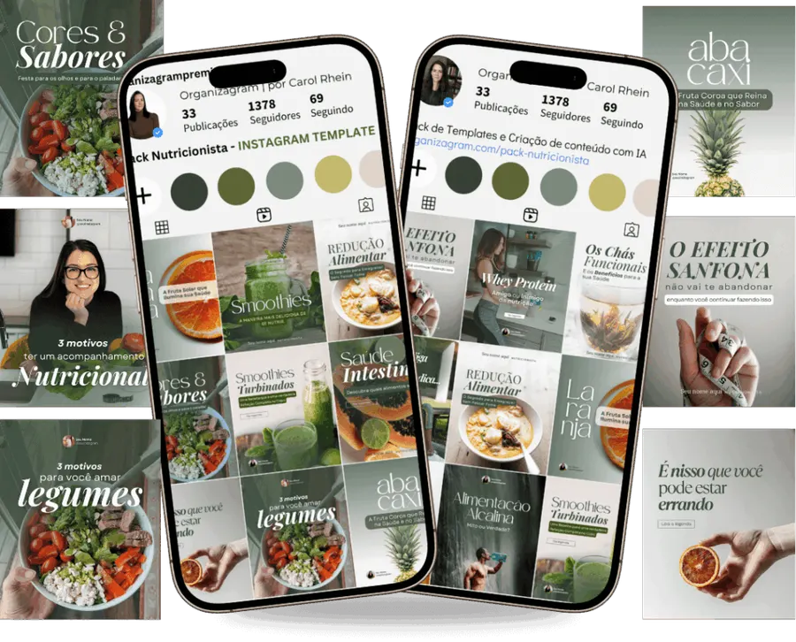 Pack Nutri Organizagram — Templates para Nutricionistas